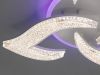 Стильна стельова LED люстра до 15м² з ефектом «кришталевої крихти» та пультом Crystal Wave White (50W)