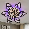 Світлодіодна Led-люстра до 20 м² з пультом на 9 пелюстків у чорному корпусі 140 Вт