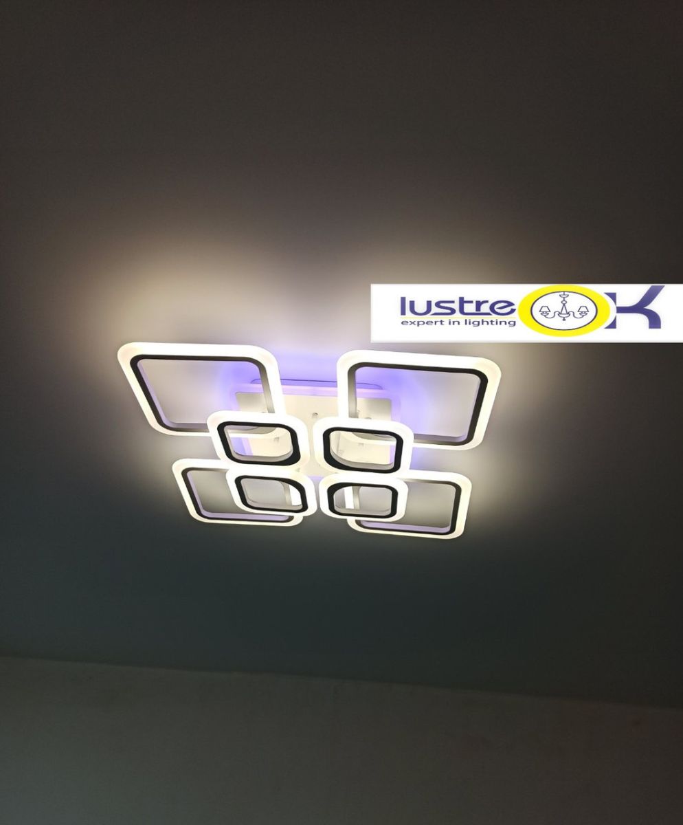 Люстра светодиодная с пультом управления до 25 м² 1127/4+4 WH RGB 192W