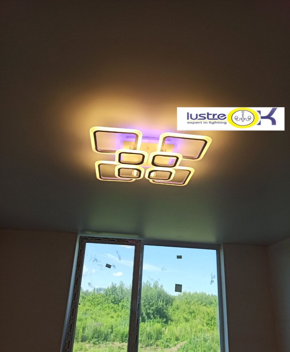 Люстра светодиодная с пультом управления до 25 м² 1127/4+4 WH RGB 192W