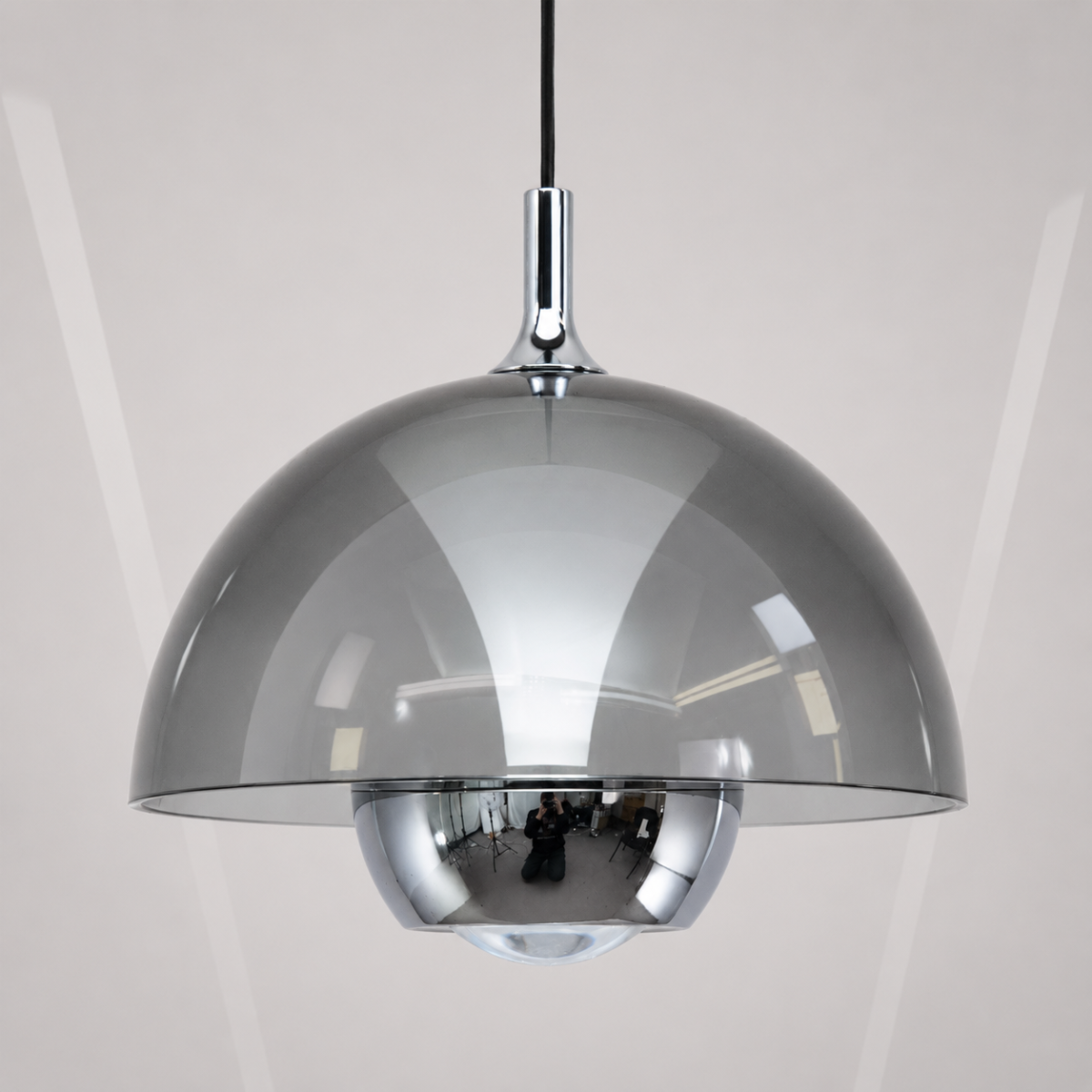 Сучасний LED-підвіс Сатин-димчате скло 7 Вт (QY-H1205 PB+GY)