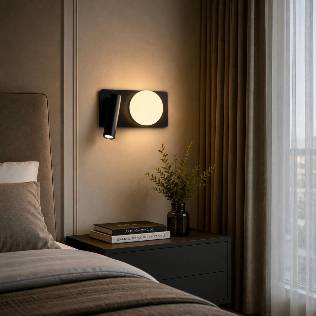 Сучасне LED-бра для читання з вимикачем на корпусі 774W2501A RT BK