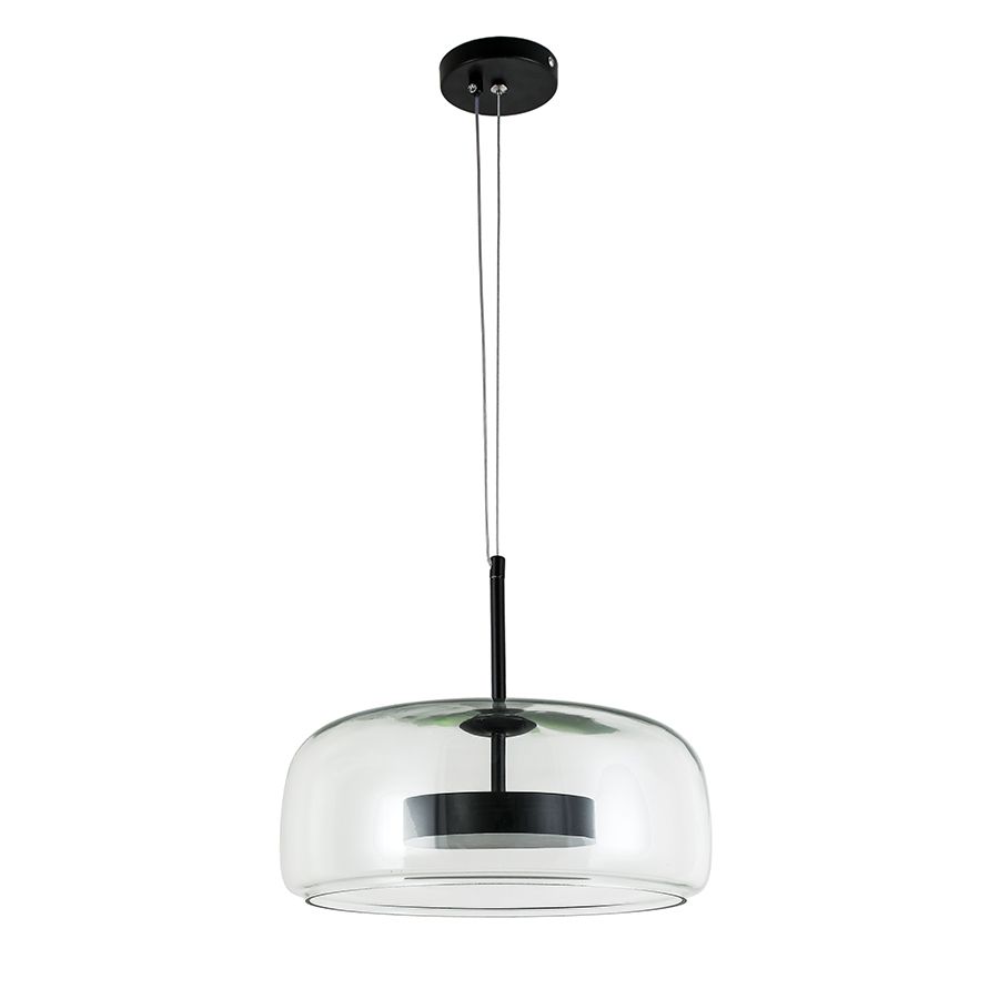 Світлодіодний підвісний Led світильник 9W "Art Glass Cylinder Clear"(909XL158-1 BK+CL)