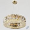 Сучасна кришталева LED люстра з пультом 72 Wt золотого кольору (3023/600GD)