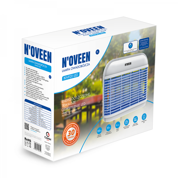 Пастка для комах до 100 м² LED біла Noveen IKN920