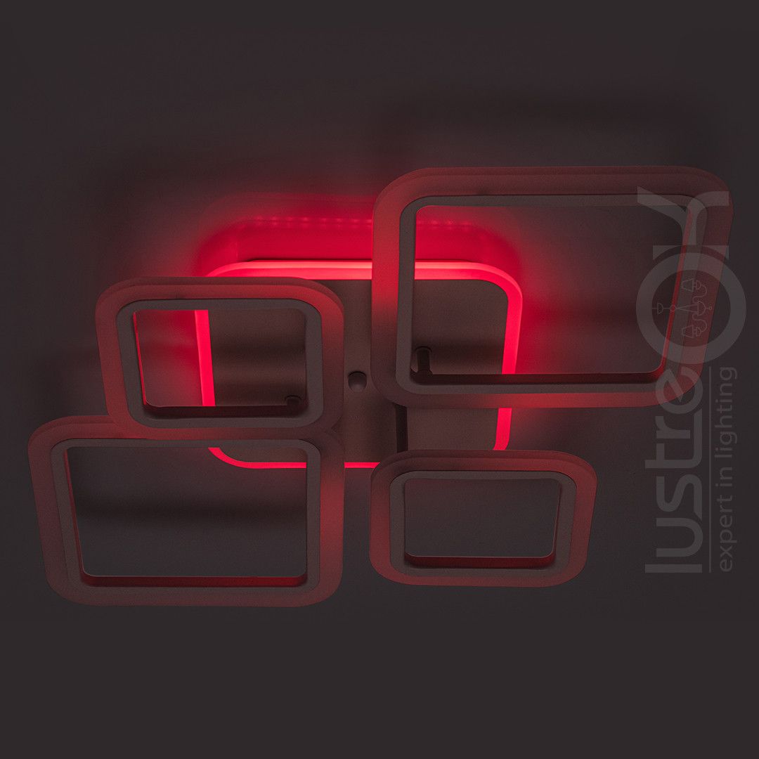 Світлодіодна Led люстра до 16 м² ромби 62 Вт з пультом керування (A8060/2+2WH LED 3color)