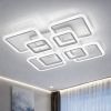 Біла світлодіодна Led люстра до 20 м² з пультом 135 Вт квадратної форми (A8060/4+4WH)