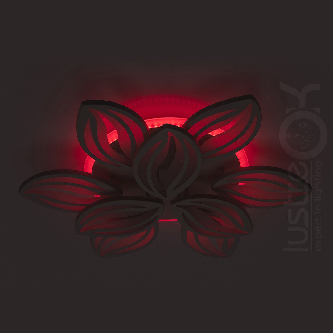 Велика LED-люстра 165 Вт з пультом до 30 м для великих кімнат (8092/6+3WH LED 3color dimmer)