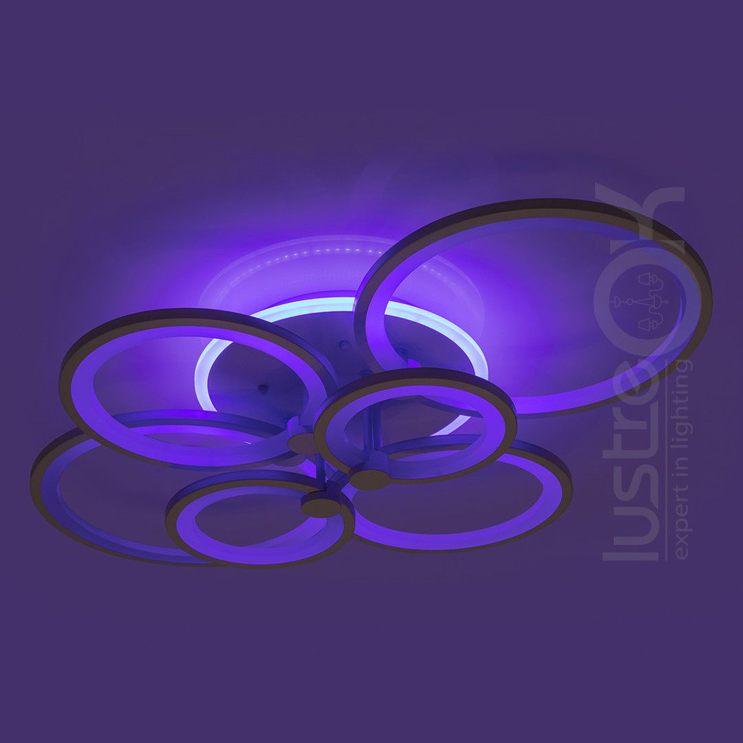 Світлодіодна LED люстра 25 м² кругла  біла 196 Вт з пультом (1120/6 Wh)