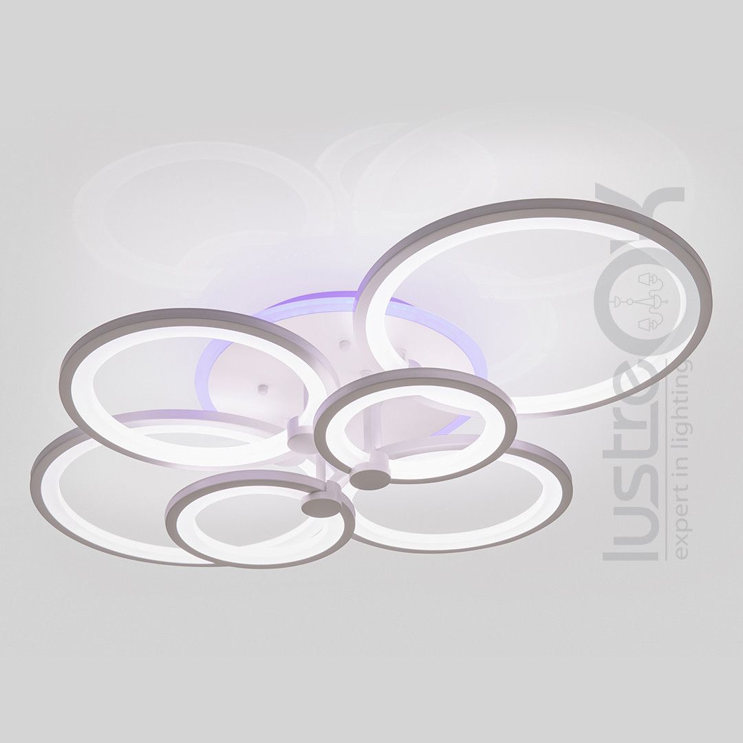 Світлодіодна LED люстра 25 м² кругла  біла 196 Вт з пультом (1120/6 Wh)