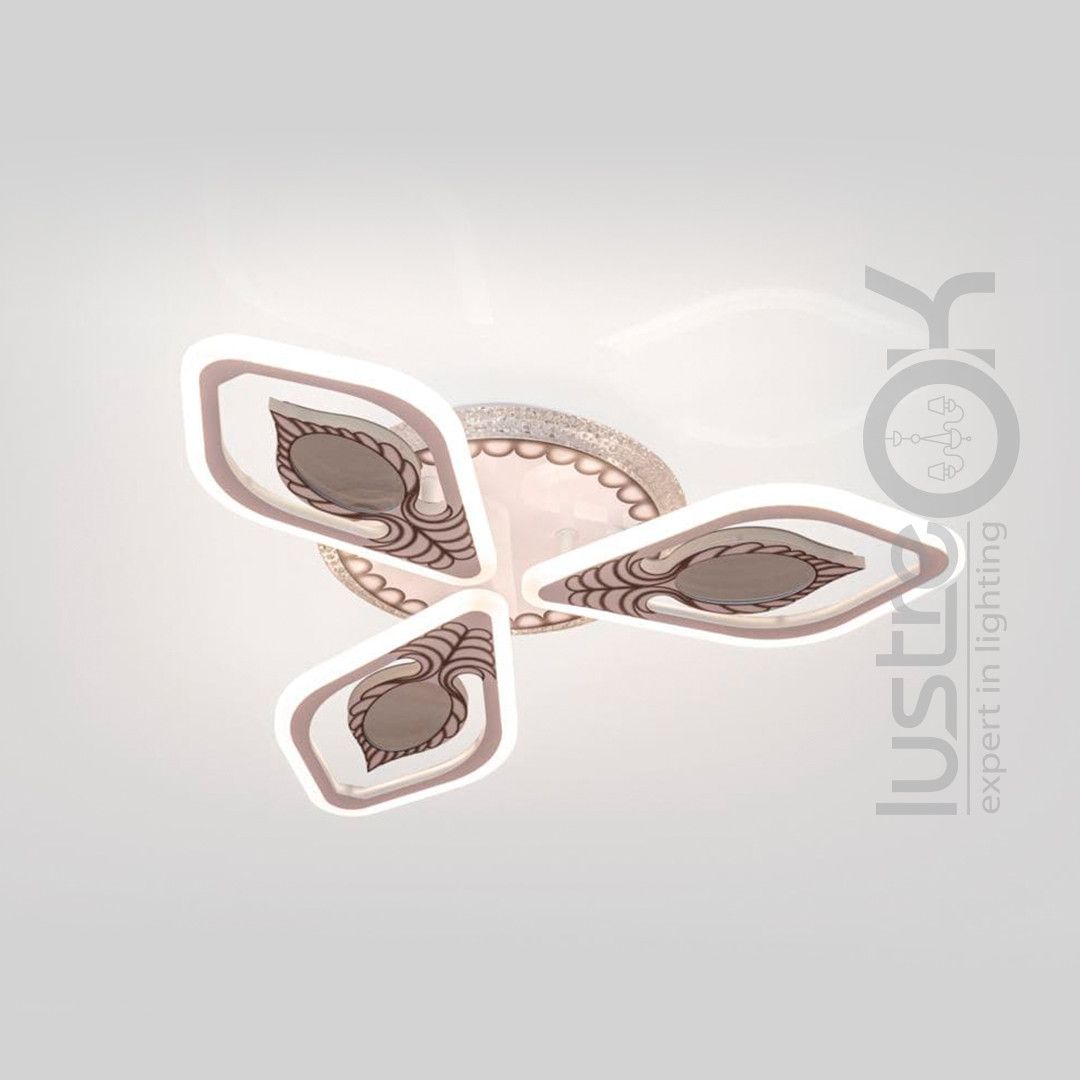 Світлодіодна LED люстра до 15м² на 87W з пультом та RGB-підсвіткою основи  (VK28953-3 TL WH)