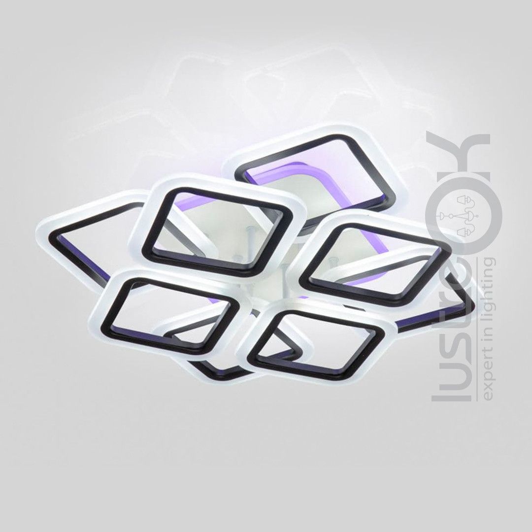Світлодіодна LED люстра до 20 м² з пультом керування 110 Wt (AS8060/4+4BK LED 3color)