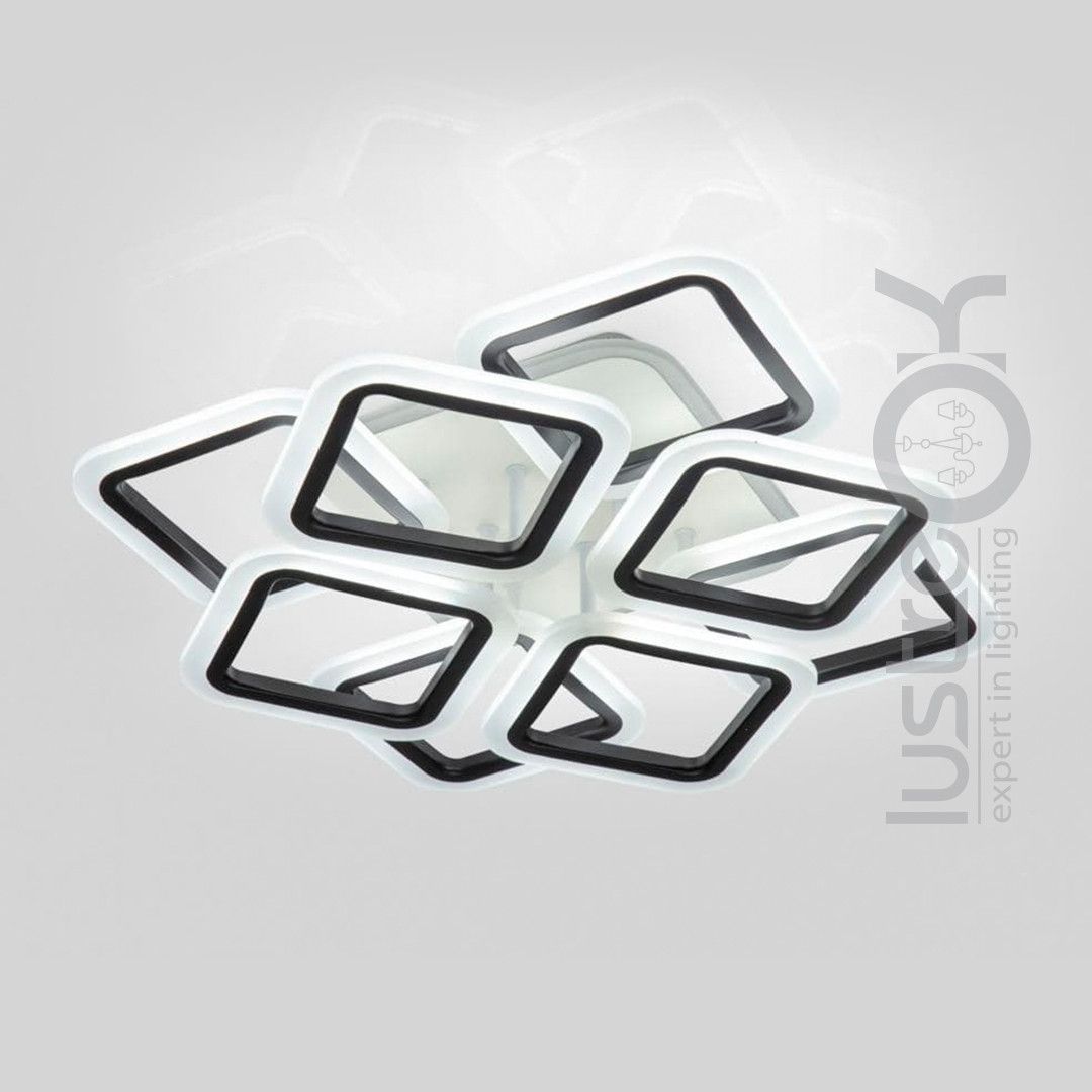 Світлодіодна LED люстра до 20 м² з пультом керування 110 Wt (AS8060/4+4BK LED 3color)