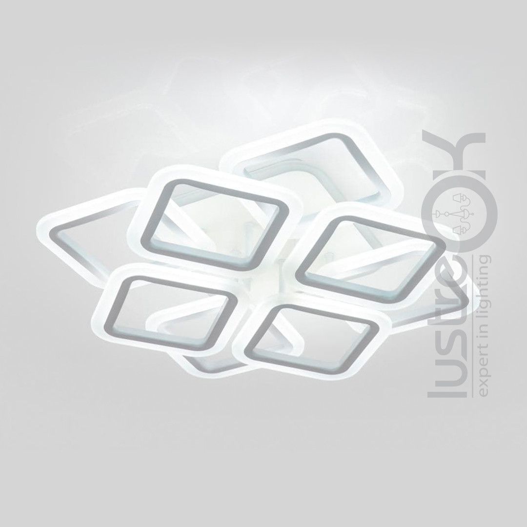Світлодіодна Led люстра до 20 м² з пультом керування 144 Вт біла (1136/4+4 Wh)