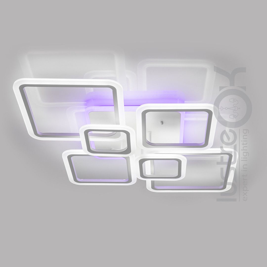 Led люстра у білому корпусі до 25 м²  форма ромби 150Wt (1140/6WT)
