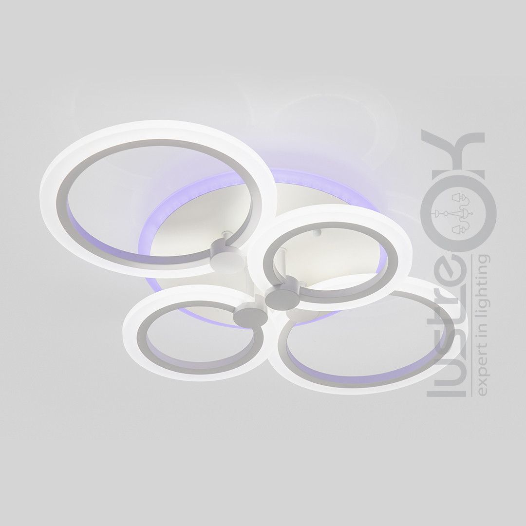 Led люстра 96Вт з регулюванням яскравості та пультом до 18 м² (1126/4 Wh RGB)