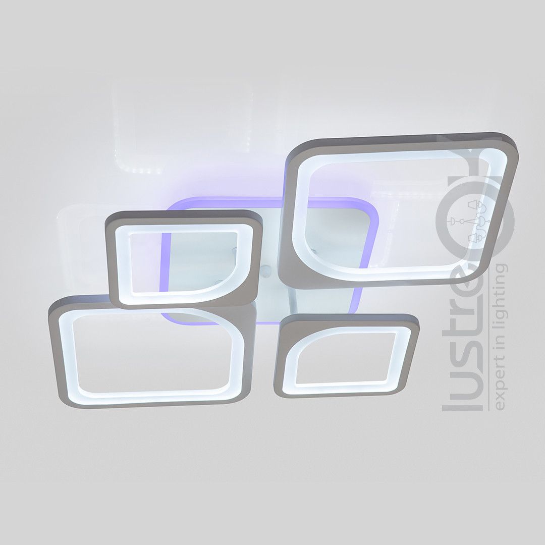 Стельова Led люстра до 18 м² з пультом 120 Вт біла (1115/2+2 Wh)