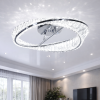 Кришталева Led люстра до 13м² срібна каблучка (562/500CH)
