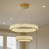 Кришталева Led люстра 2 кільця на 159 Wt кімнату до 30м² (24262/800+500GD)