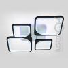Led люстра 120 Вт з пультом керування до 18 м² чорно-біла (1115/2+2 Bk)