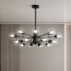 Люстра на 16 плафонів у чорному корпусі Black Crystal Bubble Sputnik Chandelier (7526033-16 BK+CL)