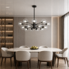 Люстра на 16 плафонів у чорному корпусі Black Crystal Bubble Sputnik Chandelier (7526033-16 BK+CL)
