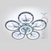 Срібна Led люстра з пультом до 18 м² 105 Вт (8135/5+1HR LED 3color)