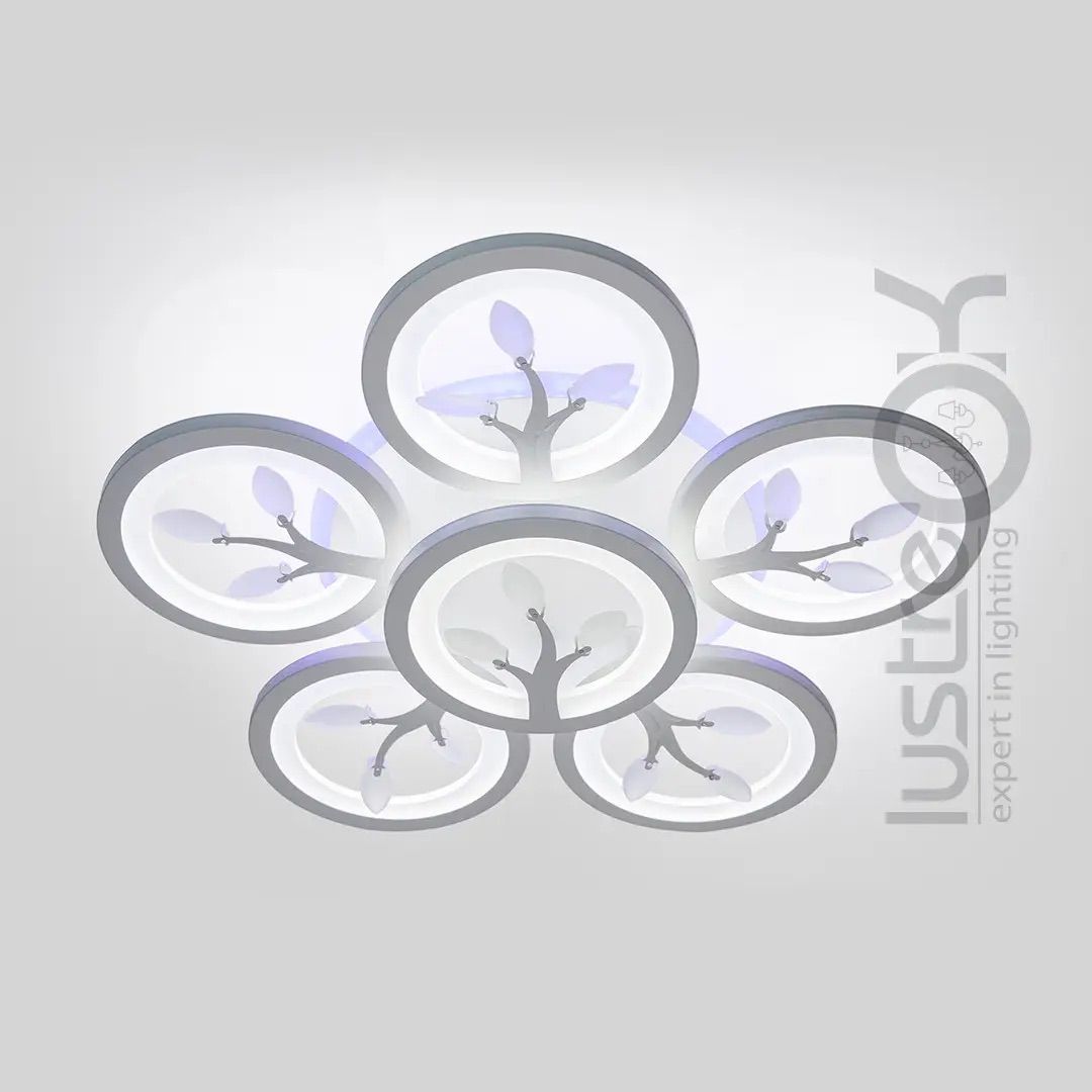Світлодіодна LED люстра до 18 м²  з пультом  90 Вт (8135/5+1WH LED 3color)
