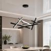 Сучасна Led люстра Геометрія ліній у чорному кольорі (YDH2212BK) 