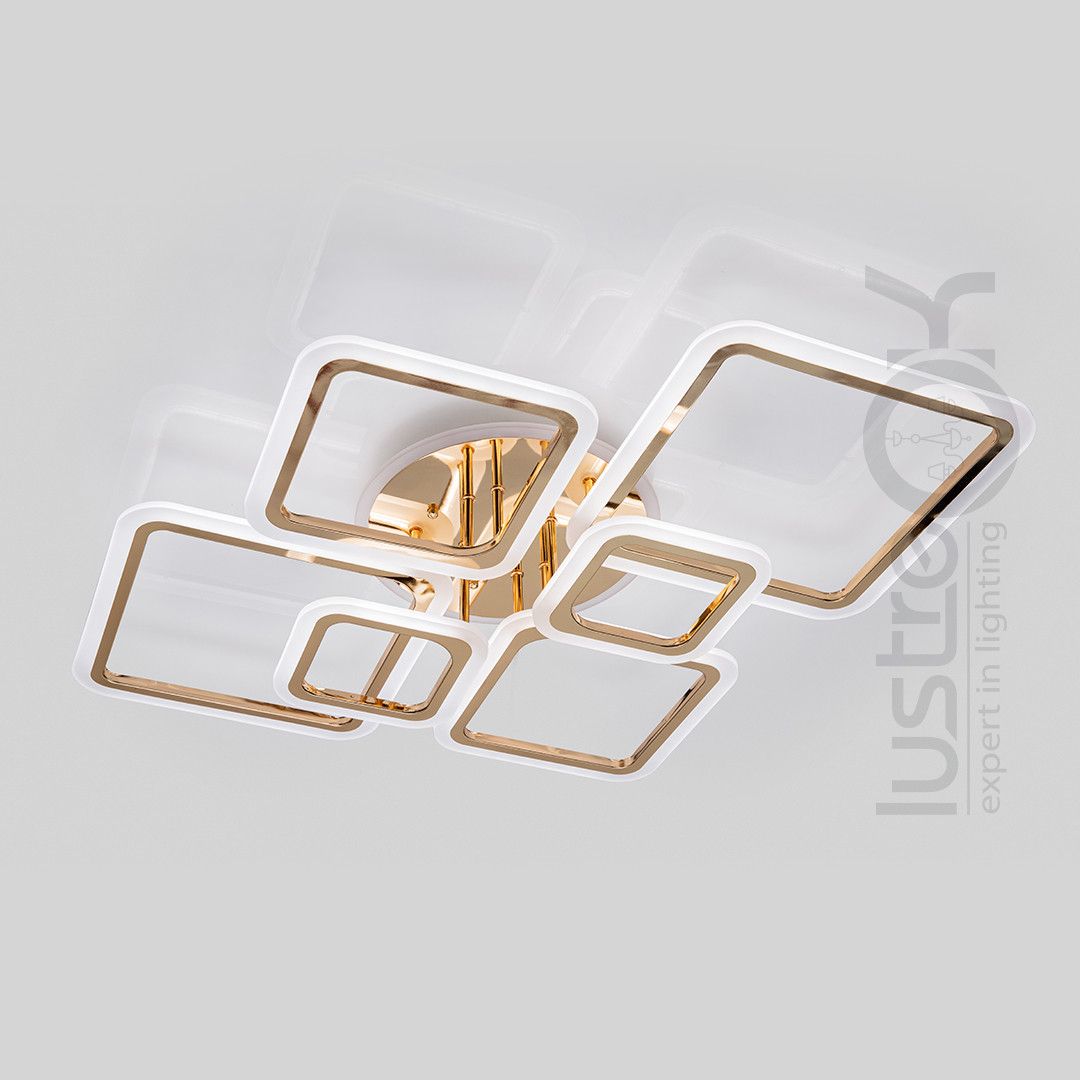 Сучасна LED люстра до 25м² у золотому корпусі 115 Вт Diasha (A8160/6G)