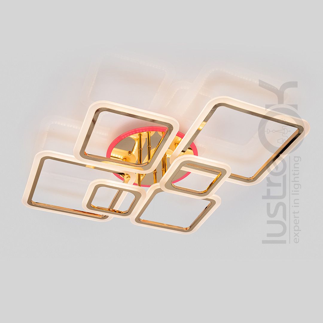 Сучасна LED люстра до 25м² у золотому корпусі 115 Вт Diasha (A8160/6G)