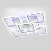 Квадратна LED люстра з пультом до 20 м² біла 150W з RGB підсвічуванням (87-CW8036/4+1 WH RGB)