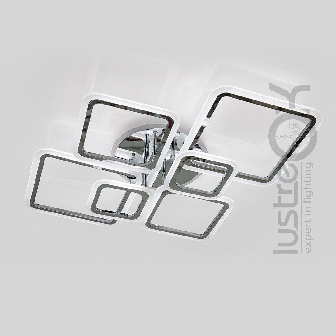 Led люстра 20м² з пультом 115 Wt у сріблі Diasha (A8160/6HR LED 3color)