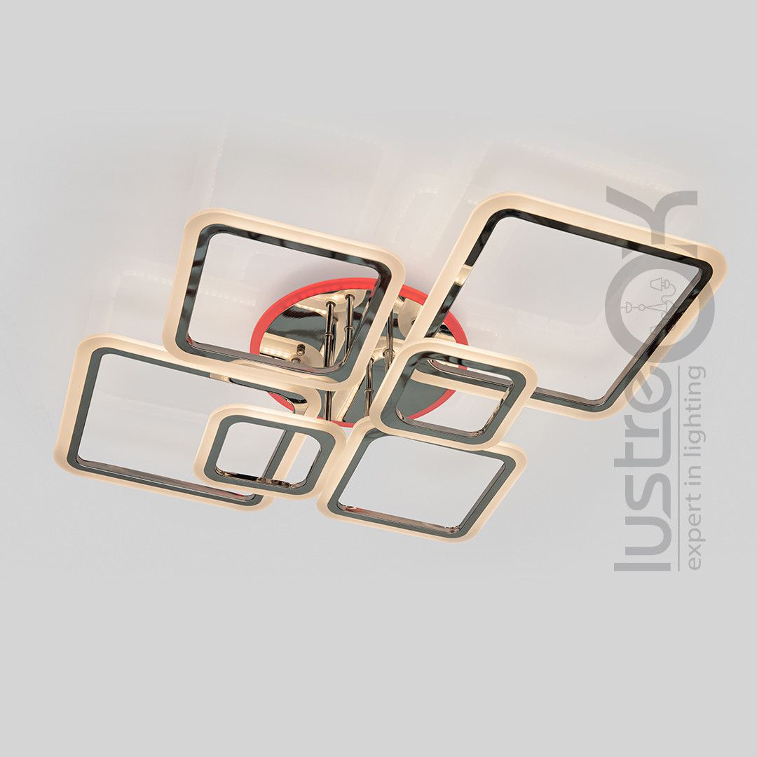 Led люстра 20м² з пультом 115 Wt у сріблі Diasha (A8160/6HR LED 3color)