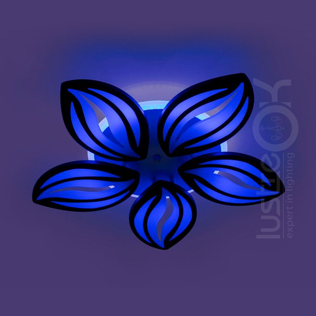 Світлодіодна LED люстрадо 20 м² чорна біла кавові зерна 120W (Floral RGB Black 1141/5 BK)