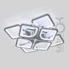 Сетодіодна Led люстра до 30 м² з пультом керування 192 Wt квадратна в срібному крупу (1142/4+4 HR)