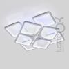 Біла світлодіодна Led люстра 130W з пультом димером та RGB-підсвіткою до 25м² (S8060/4+4WH LED 3color)