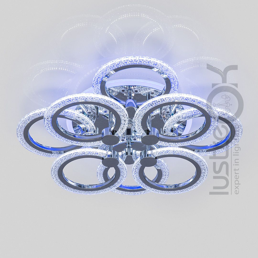 Світлодіодна LED люстра з димером до 18 м² 105W AS8180/4+4 HR 3color