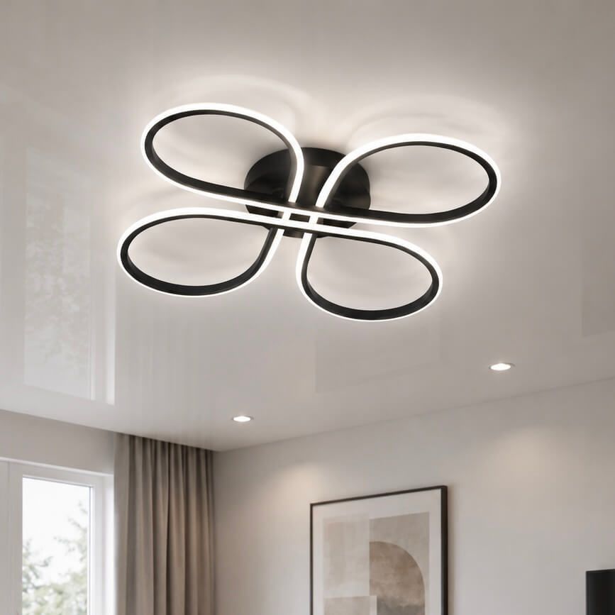 Світлодіодна LED люстра 100W з пульт до 18м² чорна люстра 40 см MOODY (A3013-4-400 BK)