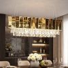 Золота довга Led люстра до 20м² з кришталем 60 см 120 Wt (6852/60+30)