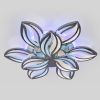 Срібна Led люстра до 30 м² з пультом 180 Вт для великої кімнати Crystal Petals (1141/6+3 HR)