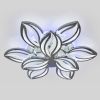 Срібна Led люстра до 30 м² з пультом 180 Вт для великої кімнати Crystal Petals (1141/6+3 HR)