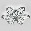 Срібна Led люстра до 30 м² з пультом 180 Вт для великої кімнати Crystal Petals (1141/6+3 HR)