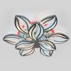 Срібна Led люстра до 30 м² з пультом 180 Вт для великої кімнати Crystal Petals (1141/6+3 HR)