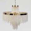 Кришталева Led люстра до 25м²  у золотому кольорі 60 см (376/600GD)