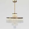 Кришталева Led люстра 181 Wt у золотому кольорі 80 см до 30м² (376/800GD)