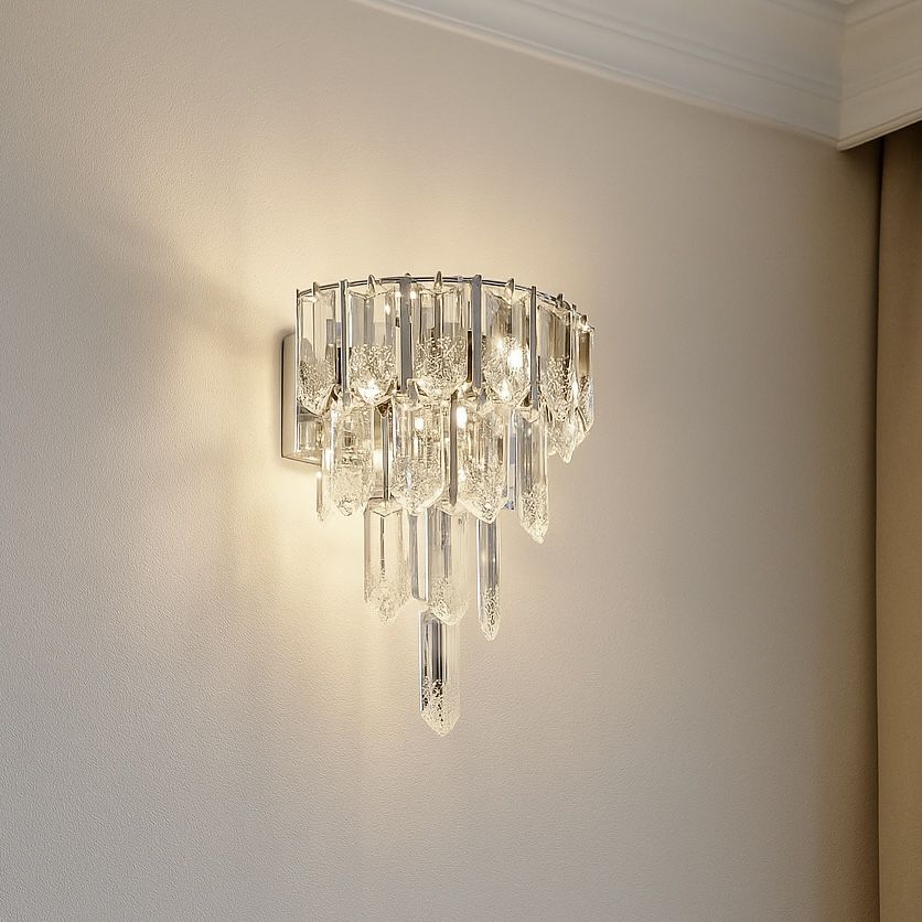 Кришталеве світлодіодне бра 22 Wt срібне  "Cascade Chrome" (1191/B WALL CH)