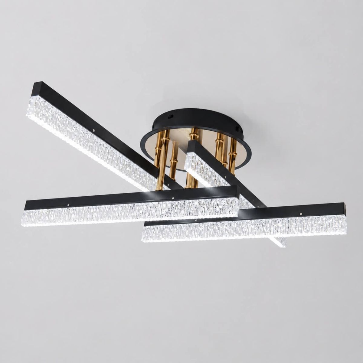 Сучасна Led люстра до 10 м² з ефектом кришталевого сяйва (SX1012/4BK)