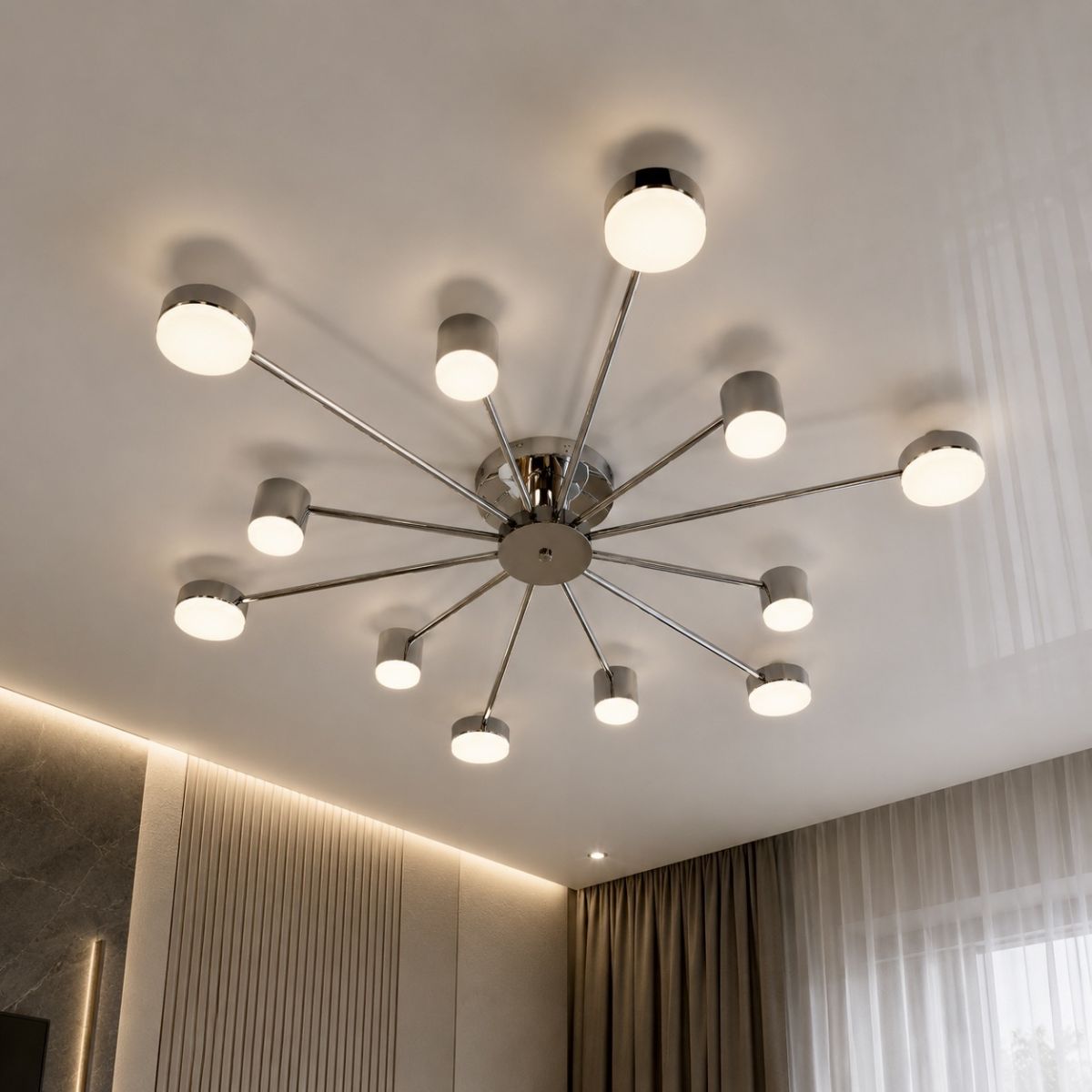 Світлодіодна Led люстра 144W, з пультом до 25-30 м² на велику кімнату SY-7800/12 CR