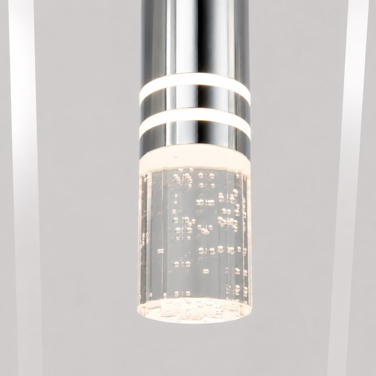 Сучасний LED підвіс у сріблі з ефектом бульбашок "Crystal Bubble Chrome", 4W (J2546-1HR)